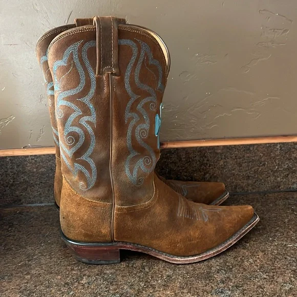 Tony Lama Suede Cowgirl Boots - Picture 3 of 11